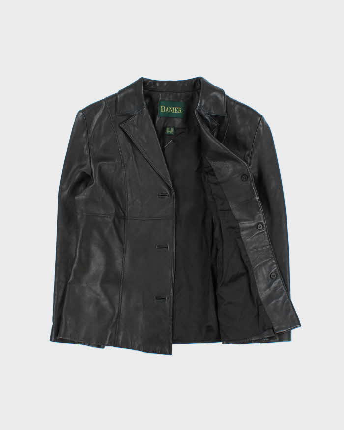 Vintage 1990s Danier Women's Calfskin Leather Blazer Jacket - M