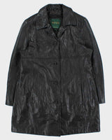 Vintage 1990s Danier Women's Calfskin Leather Mid-Calf Trench Jacket - XL