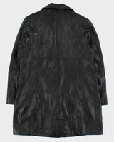 Vintage 1990s Danier Women's Calfskin Leather Mid-Calf Trench Jacket - XL