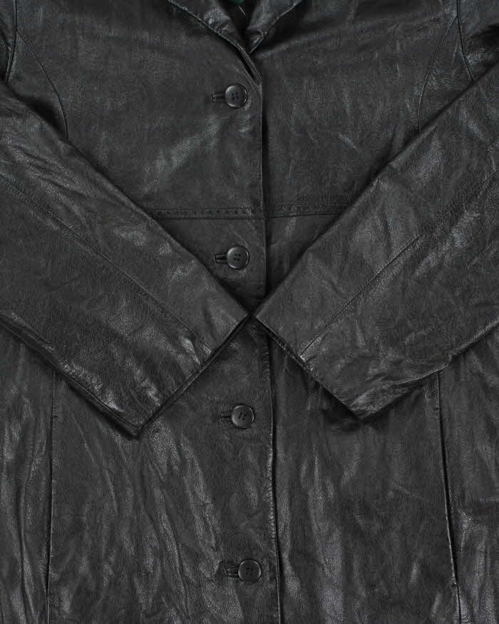 Vintage 1990s Danier Women's Calfskin Leather Mid-Calf Trench Jacket - XL