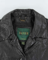 Vintage 1990s Danier Women's Calfskin Leather Mid-Calf Trench Jacket - XL