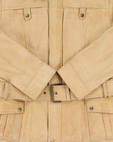 Vintage Y2K 00s Identify Women's Desert Tan Lambskin Leather Belted Moto Jacket - S