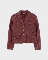 Vintage 2000s Sandra Angelozzi Blazer Style Leather Jacket - S