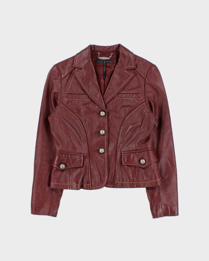 Vintage 2000s Sandra Angelozzi Blazer Style Leather Jacket - S