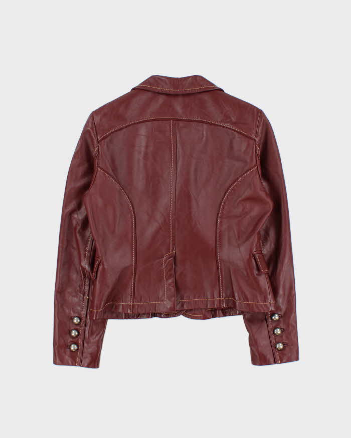 Vintage 2000s Sandra Angelozzi Blazer Style Leather Jacket - S