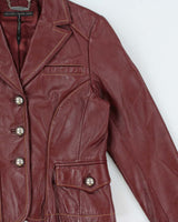 Vintage 2000s Sandra Angelozzi Blazer Style Leather Jacket - S