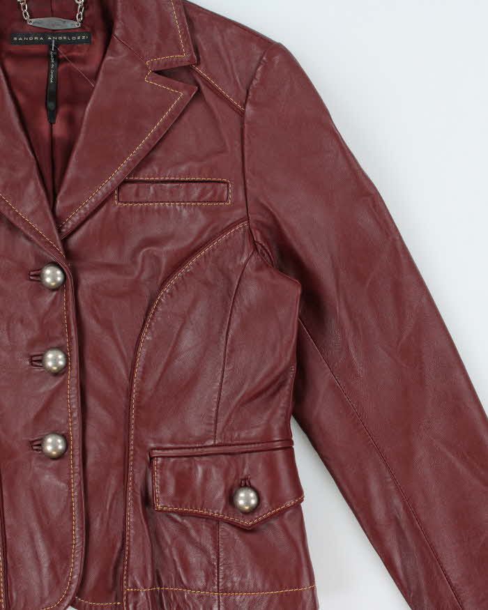 Vintage 2000s Sandra Angelozzi Blazer Style Leather Jacket - S