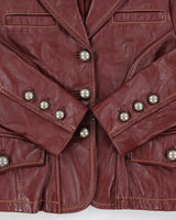 Vintage 2000s Sandra Angelozzi Blazer Style Leather Jacket - S