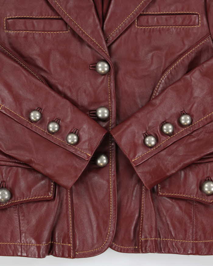 Vintage 2000s Sandra Angelozzi Blazer Style Leather Jacket - S