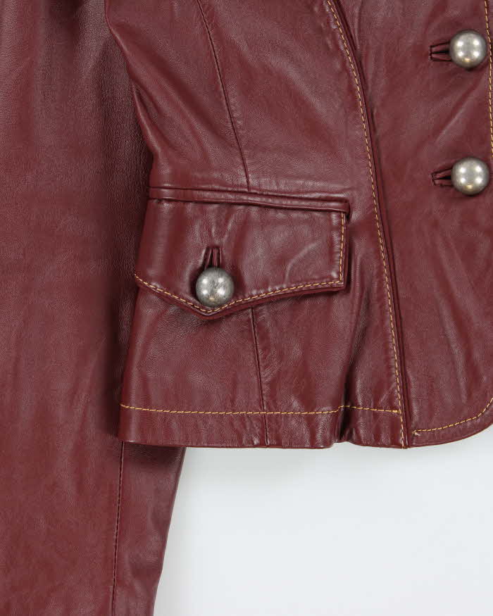 Vintage 2000s Sandra Angelozzi Blazer Style Leather Jacket - S