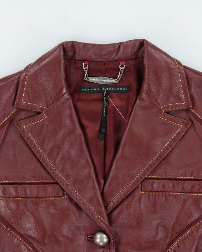 Vintage 2000s Sandra Angelozzi Blazer Style Leather Jacket - S