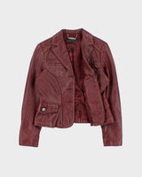 Vintage 2000s Sandra Angelozzi Blazer Style Leather Jacket - S