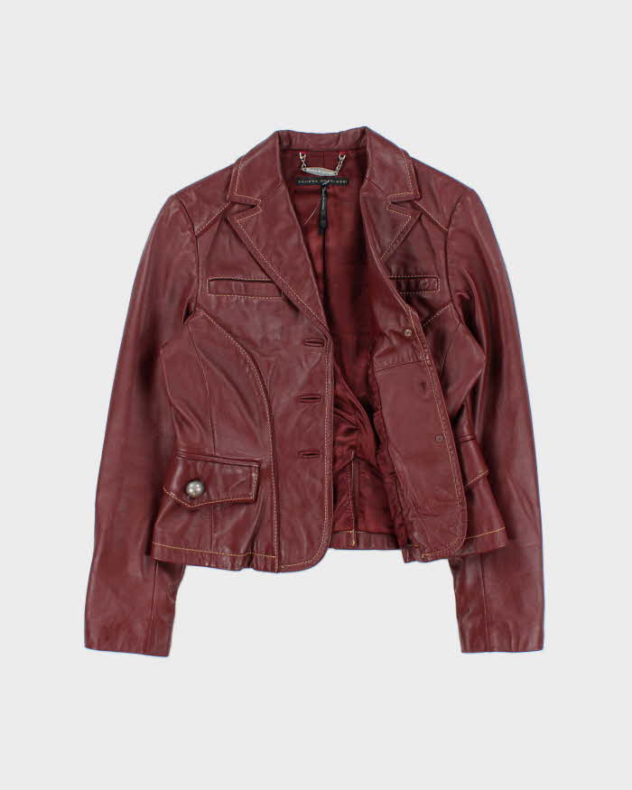 Vintage 2000s Sandra Angelozzi Blazer Style Leather Jacket - S