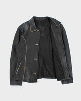 Vintage 1990s Women's Calfskin Leather Western Riders Jacket - M
