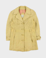 Vintage 1980s Surrey Classics Women's Tan Leather Mid-Thigh Jacket - XS