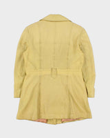 Vintage 1980s Surrey Classics Women's Tan Leather Mid-Thigh Jacket - XS