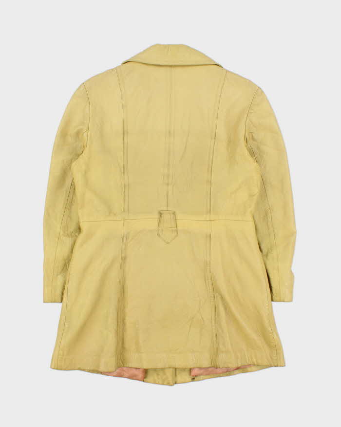 Vintage 1980s Surrey Classics Women's Tan Leather Mid-Thigh Jacket - XS