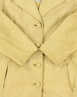 Vintage 1980s Surrey Classics Women's Tan Leather Mid-Thigh Jacket - XS