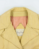 Vintage 1980s Surrey Classics Women's Tan Leather Mid-Thigh Jacket - XS
