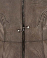 Vintage Y2K 00s Emporio Armani Women's Bronze Calfskin Leather Cafe Racer Moto Jacket - S