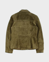 Vintage Y2K 00s Danier Women's Olive Green Suede Blazer Jacket - M