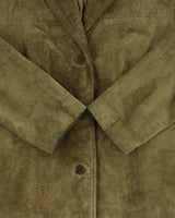 Vintage Y2K 00s Danier Women's Olive Green Suede Blazer Jacket - M