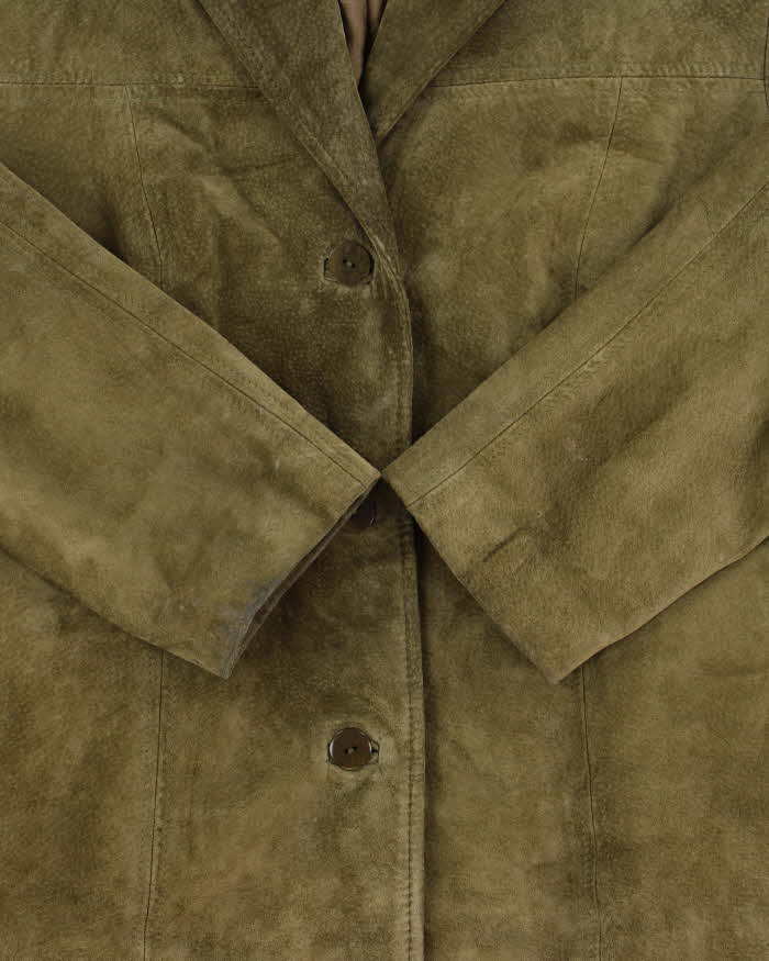Vintage Y2K 00s Danier Women's Olive Green Suede Blazer Jacket - M