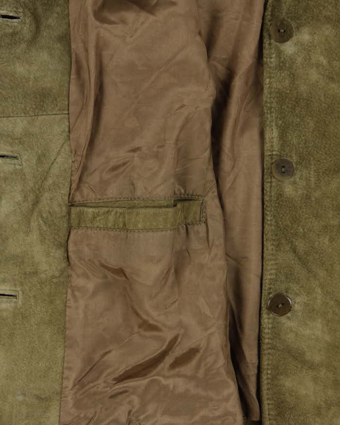 Vintage Y2K 00s Danier Women's Olive Green Suede Blazer Jacket - M