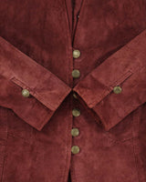 Vintage Y2K 00s Danier Women's Bordeaux Red Suede Military Jacket - M