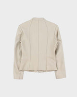 Vintage Y2K 00s Danier Women's Cream Calfskin Leather Cafer Racer Moto Jacket - XS