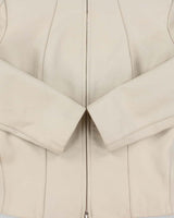 Vintage Y2K 00s Danier Women's Cream Calfskin Leather Cafer Racer Moto Jacket - XS