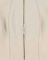 Vintage Y2K 00s Danier Women's Cream Calfskin Leather Cafer Racer Moto Jacket - XS