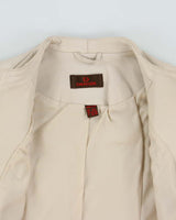 Vintage Y2K 00s Danier Women's Cream Calfskin Leather Cafer Racer Moto Jacket - XS
