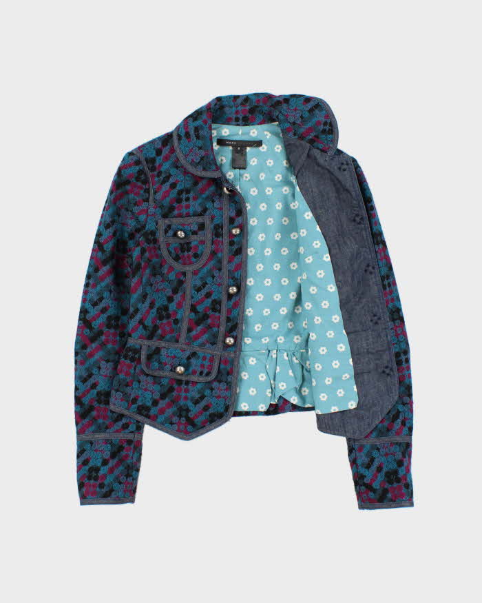 Vintage Y2K 00s Marc Jacobs Women's Tweed Military Blazer Jacket - XS