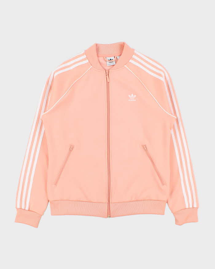 Vintage Adidas Originals Women's Peach Pink Superstar Track Jacket - L