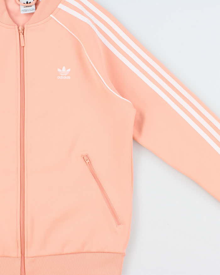 Vintage Adidas Originals Women's Peach Pink Superstar Track Jacket - L