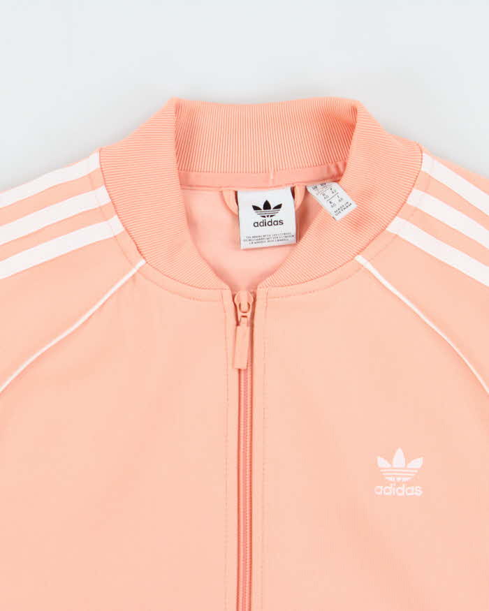 Vintage Adidas Originals Women's Peach Pink Superstar Track Jacket - L