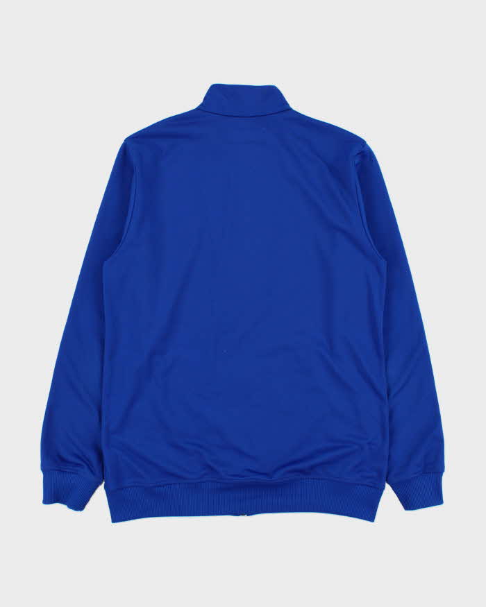Vintage Adidas Originals Women's Cobalt Blue Embroidered Classic Funnel Neck Track Jacket - XL