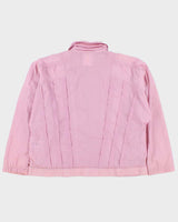 Vintage 1984 Adidas Originals Women's Baby Pink Pleated Shell Windbreaker Jacket - M
