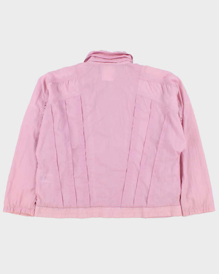 Vintage 1984 Adidas Originals Women's Baby Pink Pleated Shell Windbreaker Jacket - M