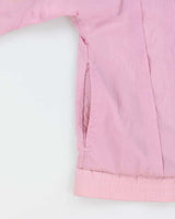 Vintage 1984 Adidas Originals Women's Baby Pink Pleated Shell Windbreaker Jacket - M