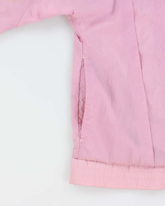 Vintage 1984 Adidas Originals Women's Baby Pink Pleated Shell Windbreaker Jacket - M