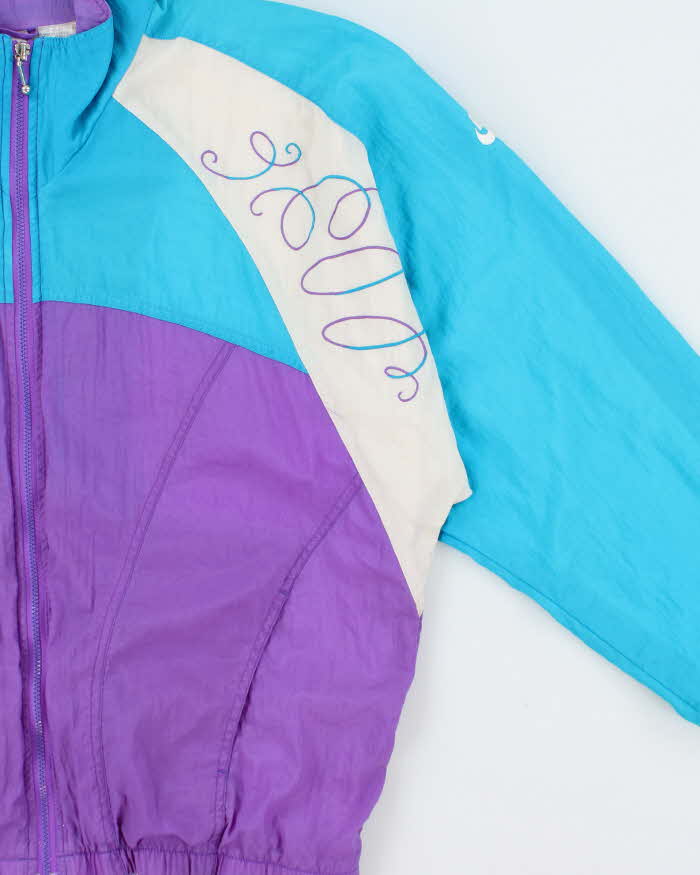 Vintage 1980s Nike Women's Embroidered Shell Windbreaker Jacket - M