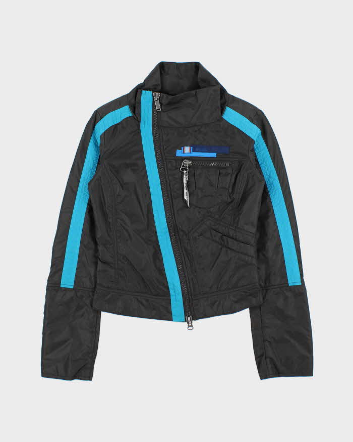 Vintage Y2K 00s Diesel Women's Asymmetrical Padded Cafe Racer Moto Jacket - XS