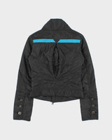 Vintage Y2K 00s Diesel Women's Asymmetrical Padded Cafe Racer Moto Jacket - XS