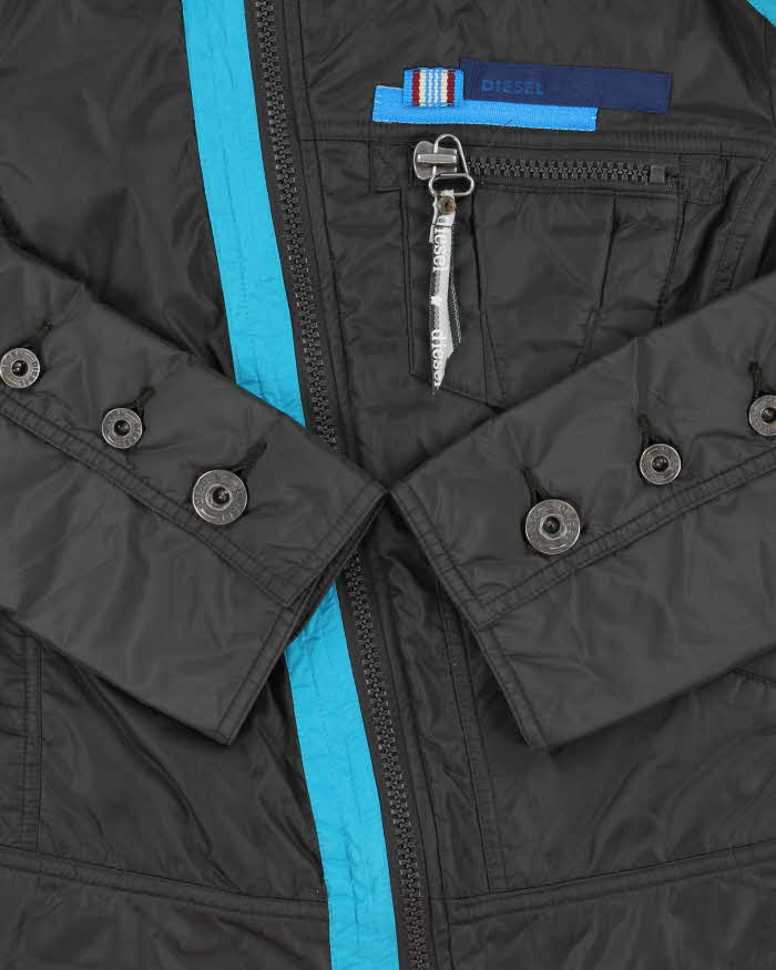 Vintage Y2K 00s Diesel Women's Asymmetrical Padded Cafe Racer Moto Jacket - XS