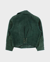 Vintage 1990s Scully Women's Asymmetrical Suede Lace Cropped Biker Jacket - M