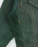 Vintage 1990s Scully Women's Asymmetrical Suede Lace Cropped Biker Jacket - M