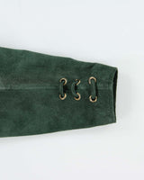 Vintage 1990s Scully Women's Asymmetrical Suede Lace Cropped Biker Jacket - M