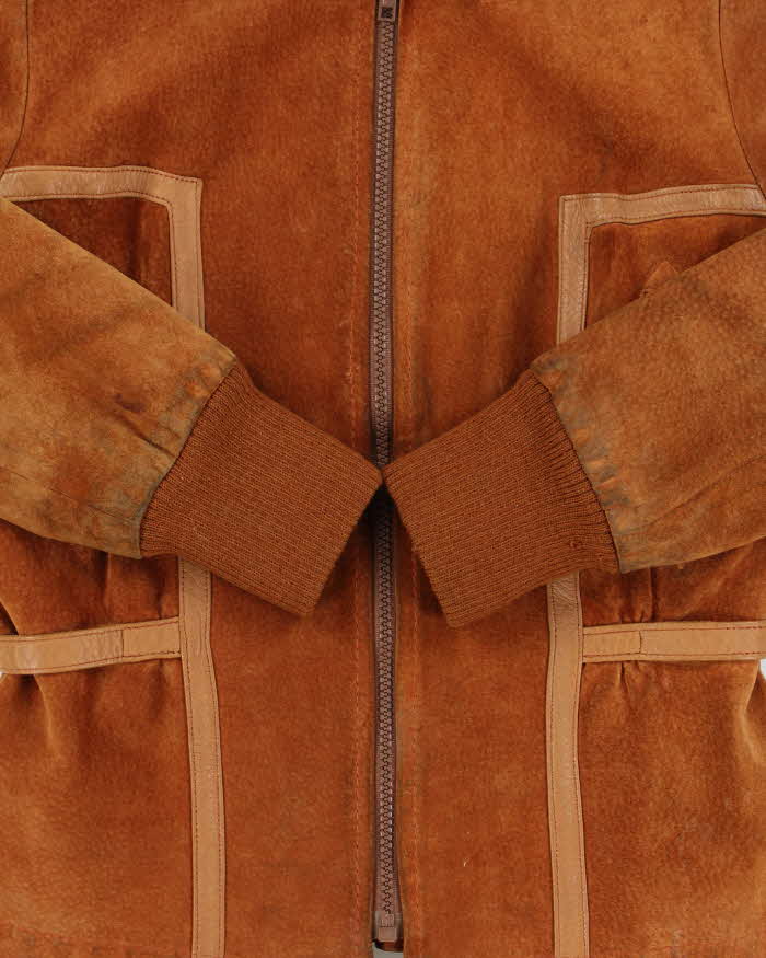Vintage 1970s Shaino's Women's Tan Suede Made In Canada Belted Leather Western Ranch Jacket - XS